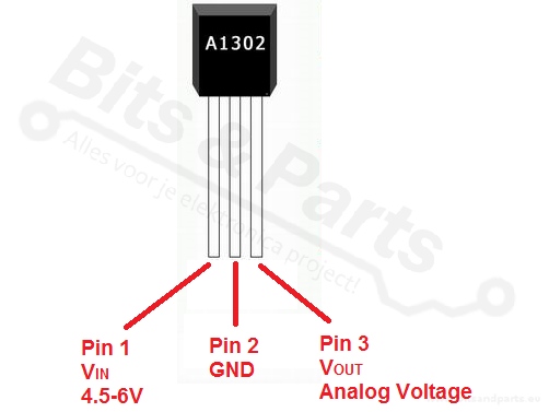 Hallsensor magnetisch veldsensor / magnetometer Allegro A1302
